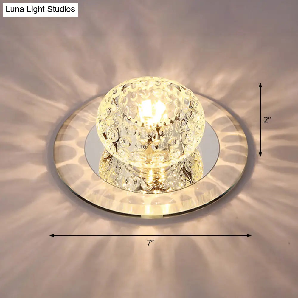 Led Crystal Corridor Ceiling Light - Modern Doughnut Flush Mount Design White / Warm