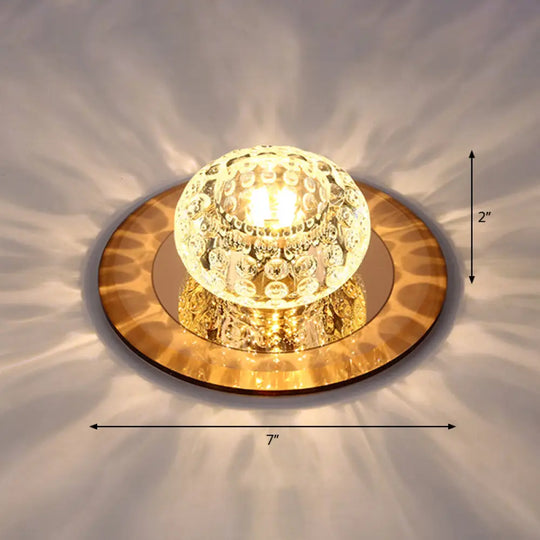 Led Crystal Corridor Ceiling Light - Modern Doughnut Flush Mount Design Tan / Warm