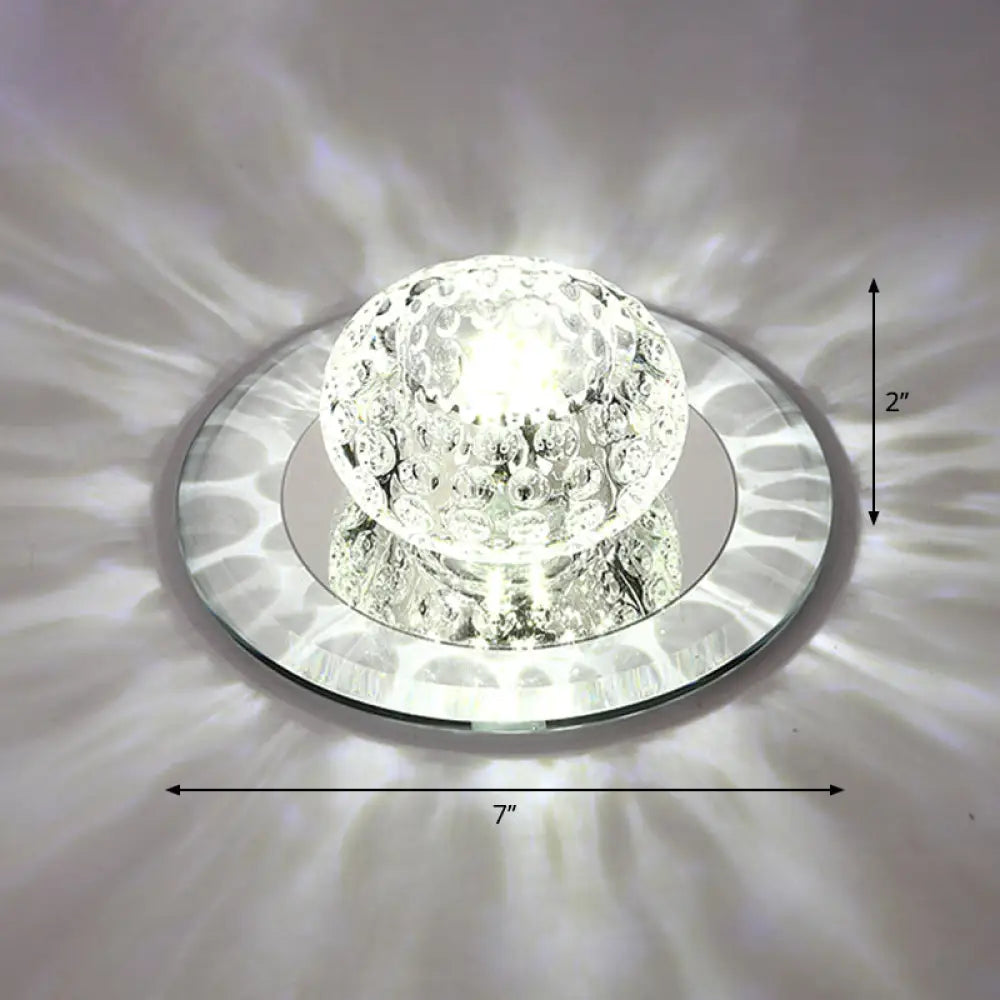 Led Crystal Corridor Ceiling Light - Modern Doughnut Flush Mount Design White /