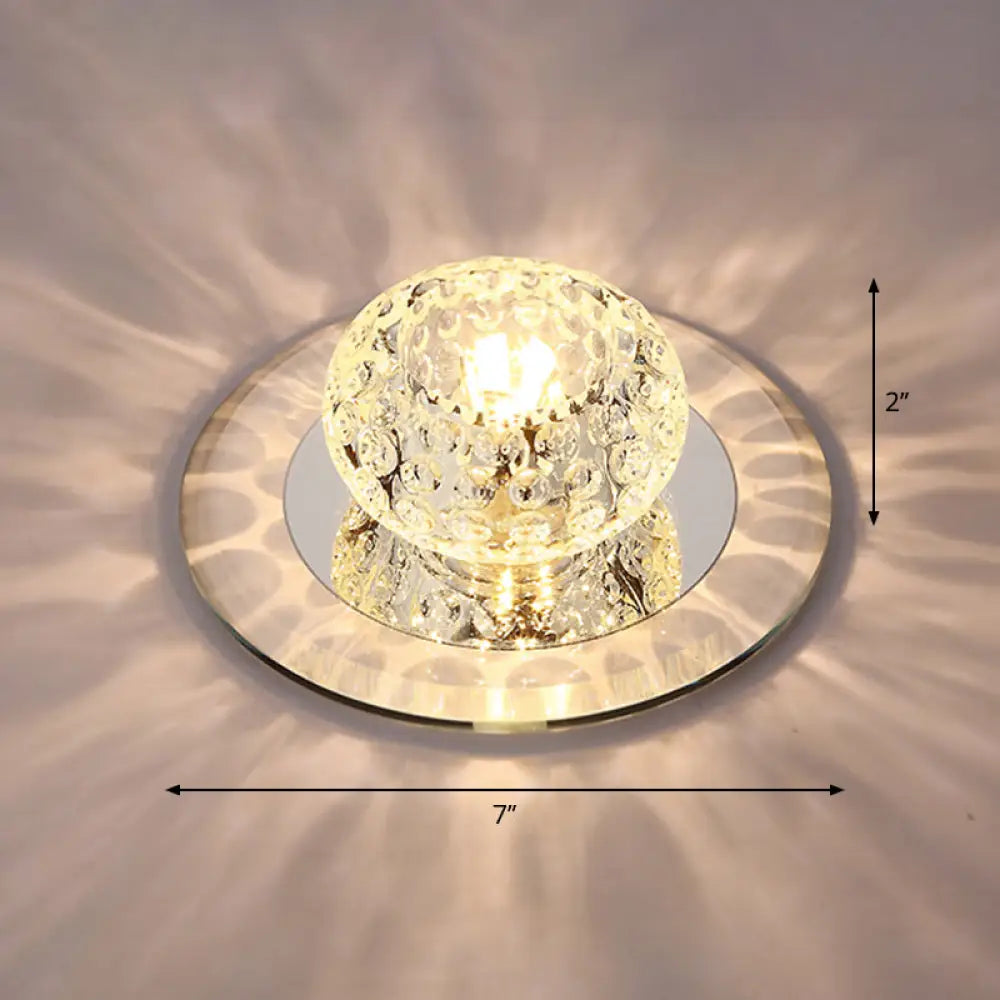 Led Crystal Corridor Ceiling Light - Modern Doughnut Flush Mount Design White / Warm