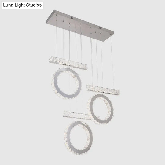Led Crystal Pendant Light For Minimalist Table Decor