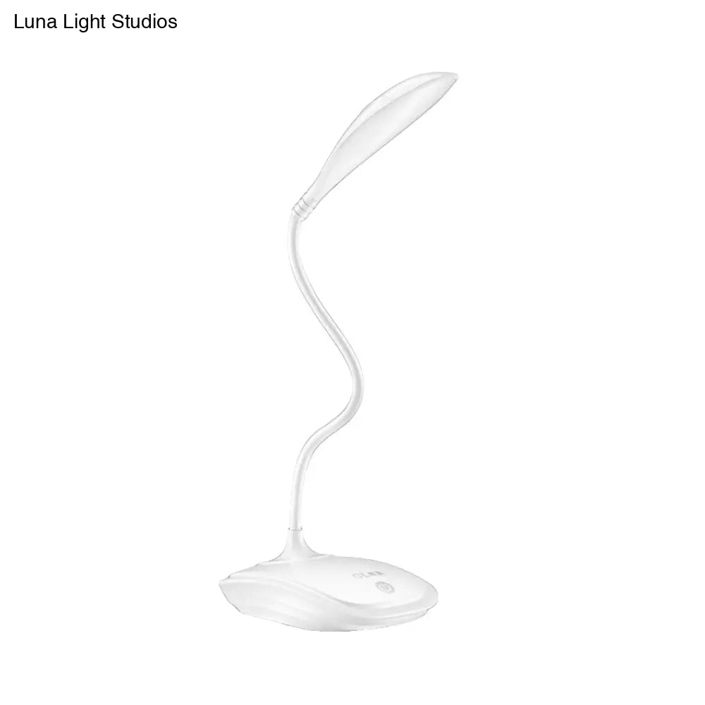 Led Desk Lamp With Touch-Sensitive 3-Level Dimmer Silicone Arm And Simple Design - Ideal For Study