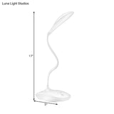 Led Desk Lamp With Touch-Sensitive 3-Level Dimmer Silicone Arm And Simple Design - Ideal For Study