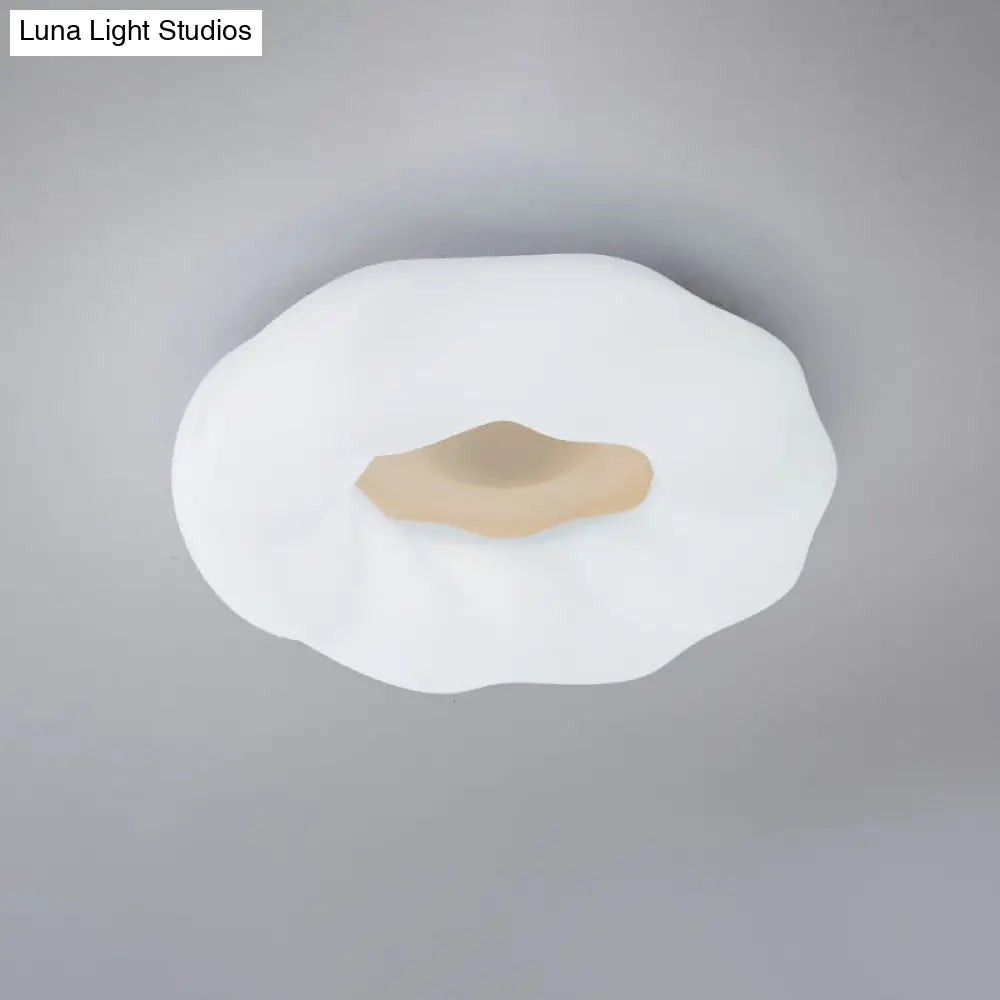 Led Donut Ceiling Light: Acrylic Bedroom Flush Mount Fixture - White