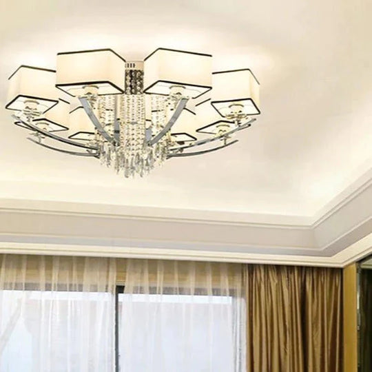 Led E27 Modern Iron Crystal Fabric LED Lamp.LED Light.Ceiling Lights.LED Ceiling Light.Ceiling Lamp For Foyer Bedroom