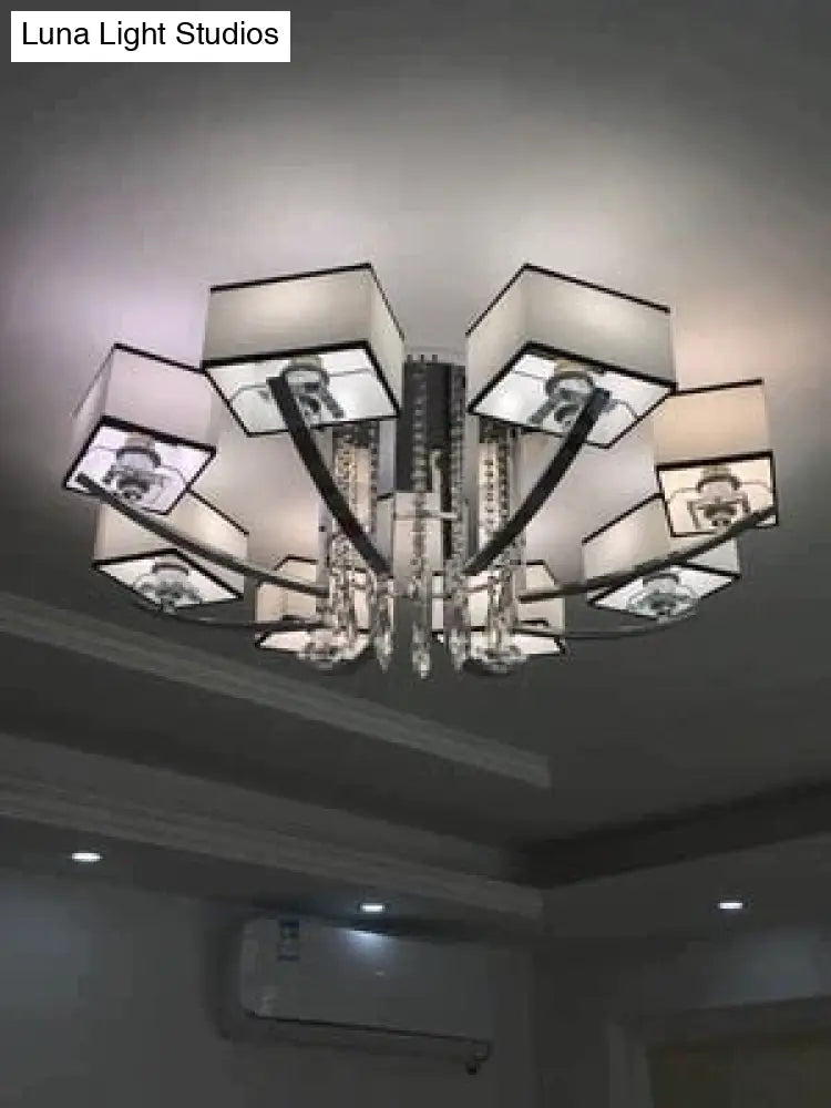 Led E27 Modern Iron Crystal Fabric Led Lamp.led Light.ceiling Lights.led Ceiling Lamp For Foyer