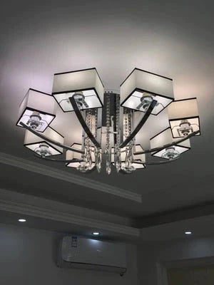 Led E27 Modern Iron Crystal Fabric LED Lamp.LED Light.Ceiling Lights.LED Ceiling Light.Ceiling Lamp For Foyer Bedroom