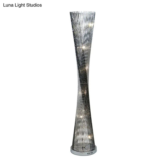 Led Floor Lamp - Modern Black-Silver Art Decor With Canton Tower Shape Ideal Lighting For Drawing