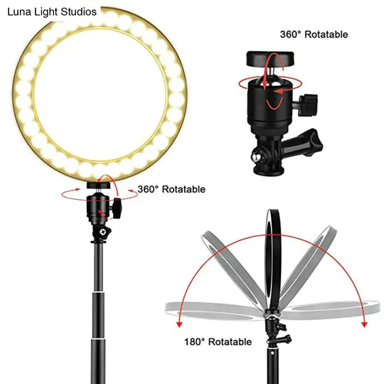 Led Floor Lamp Usb Ring Floor Light Tripod Annular 80Leds Standing For Video Youtube Photo Ringlight