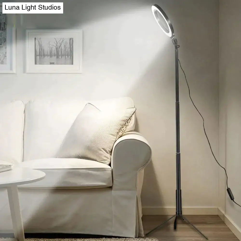 Led Floor Lamp Usb Ring Floor Light Tripod Annular 80Leds Standing For Video Youtube Photo Ringlight