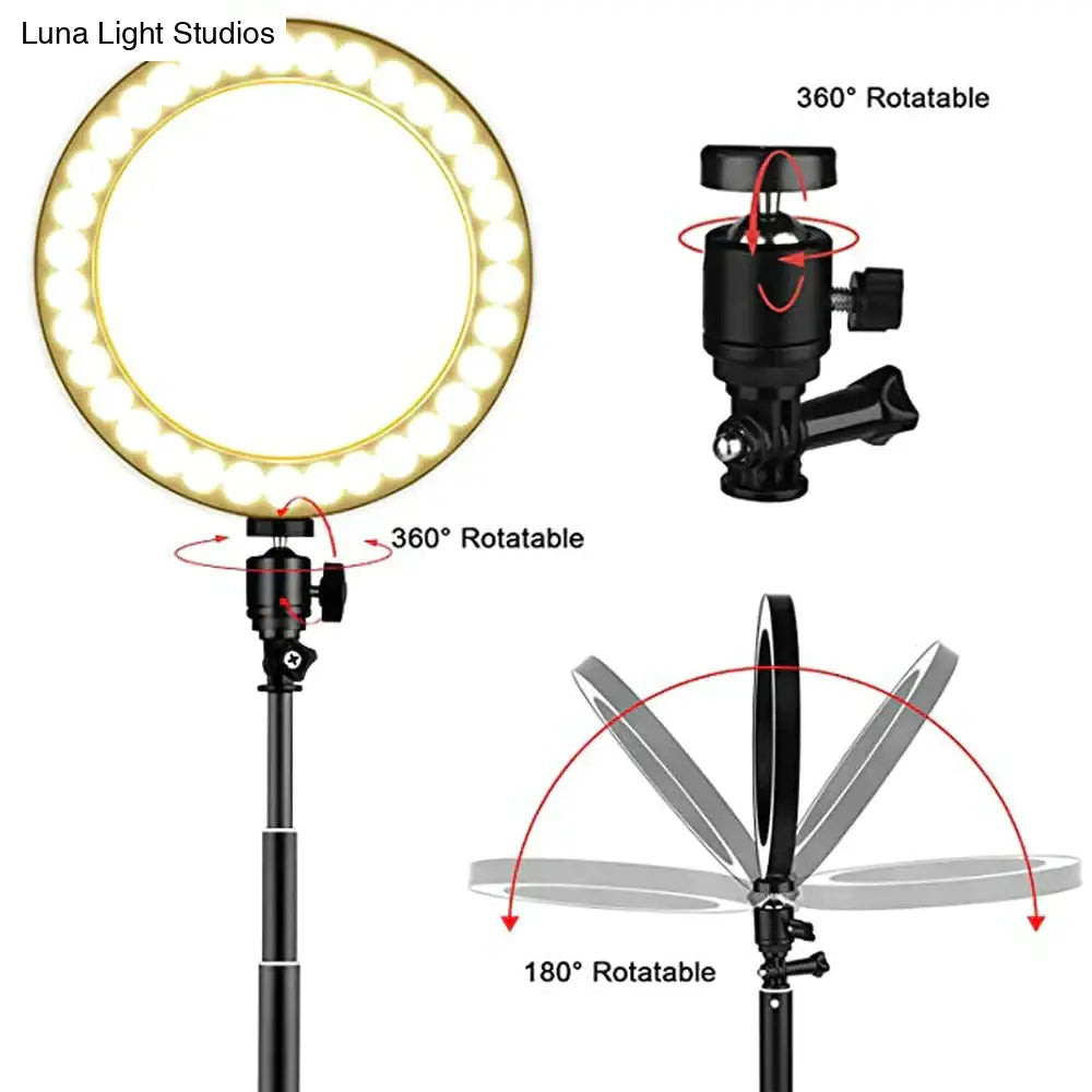 Led Floor Lamp Usb Ring Floor Light Tripod Annular 80Leds Standing For Video Youtube Photo Ringlight