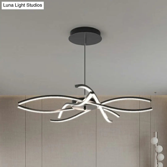 Led Floral Living Room Chandelier: Beautifully Suspended Metallic Simplicity