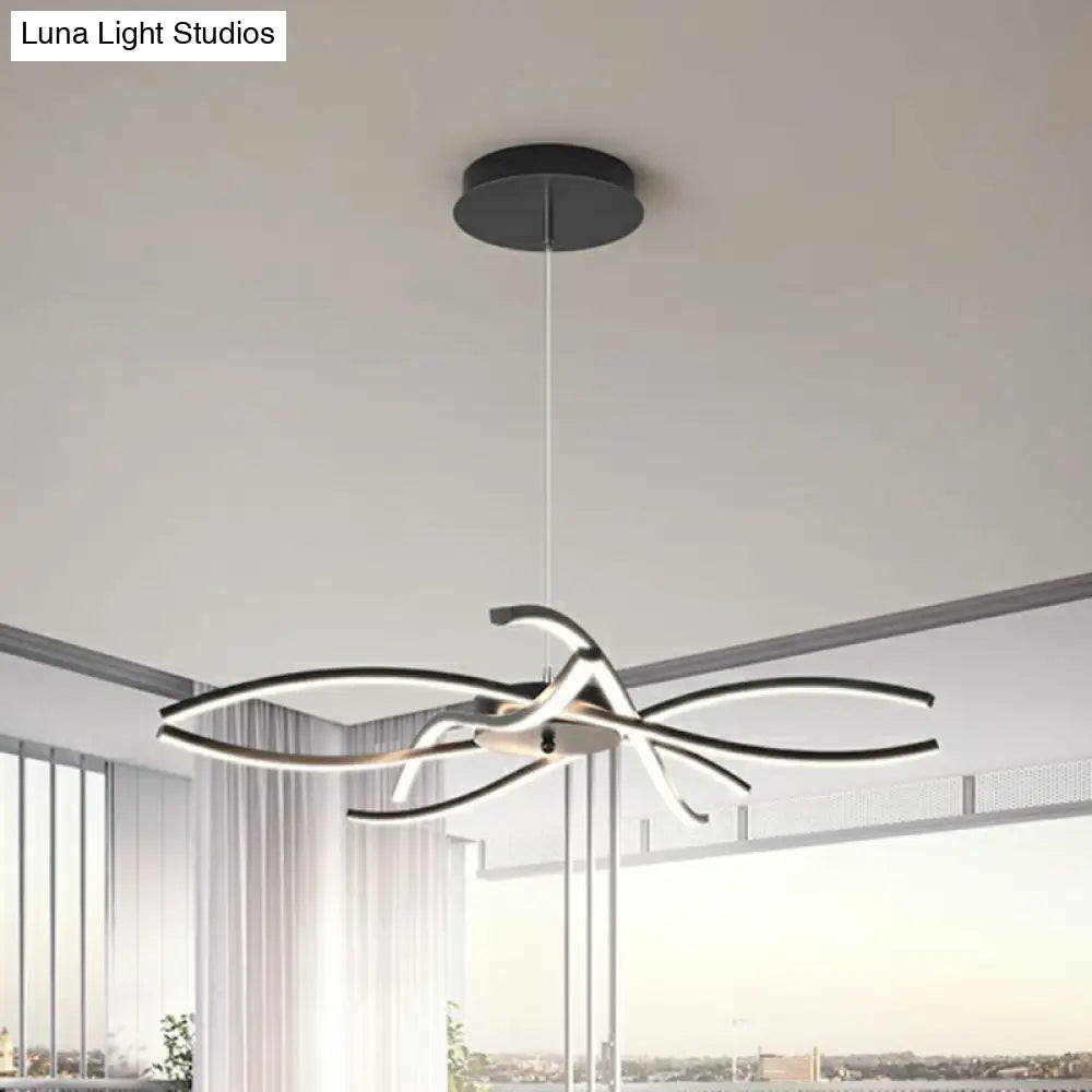 Led Floral Living Room Chandelier: Beautifully Suspended Metallic Simplicity