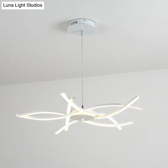 Led Floral Chandelier: Elegant Metallic Simplicity For Living Room Lighting