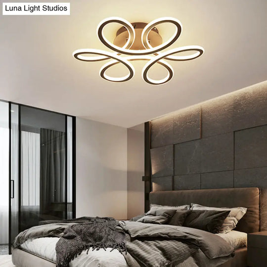 Led Flower Shaped Acrylic Semi Flush Ceiling Light For Bedroom