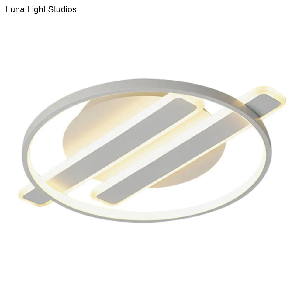 Led Flush Ceiling Light - Simple Acrylic Hoop Design For Bedroom