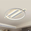 Led Flush Ceiling Light - Simple Acrylic Hoop Design For Bedroom White
