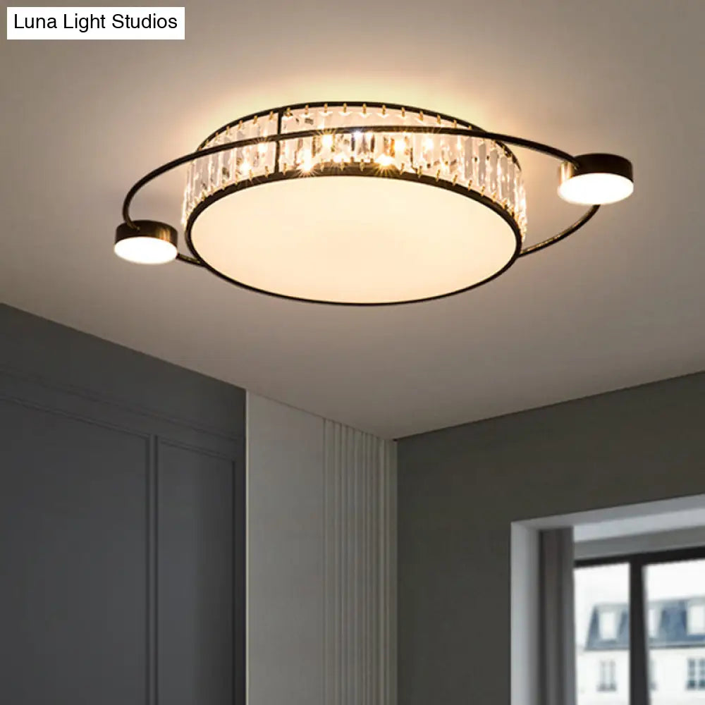 Led Flush Ceiling Light With Clear Crystal Design For Corridors