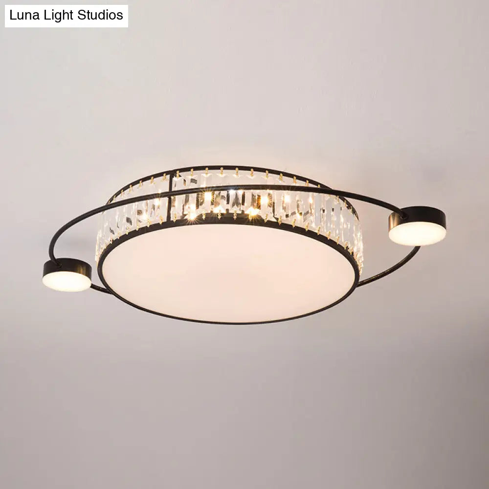 Led Flush Ceiling Light With Clear Crystal Design For Corridors