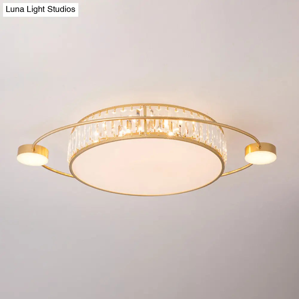 Led Flush Ceiling Light With Clear Crystal Design For Corridors