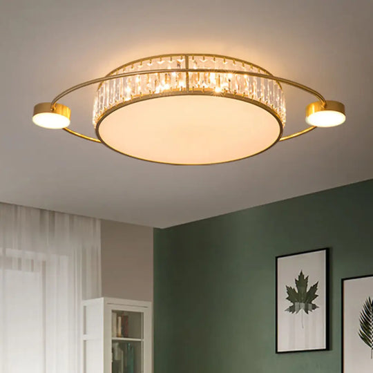 Led Flush Ceiling Light With Clear Crystal Design For Corridors Gold / 26.5’