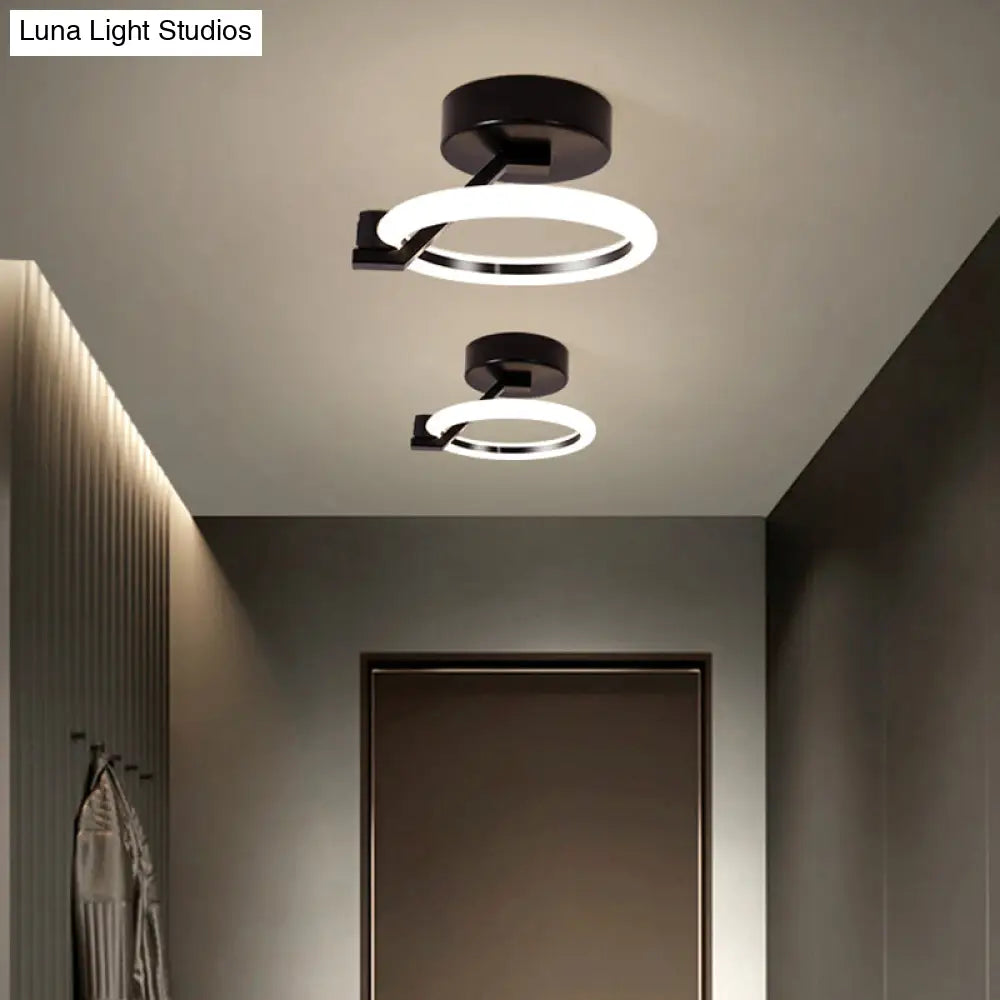 Led Flush Mount Ceiling Light: Acrylic Semi-Mount Fixture For Corridor - Simplicity And Style