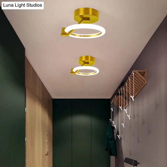 Led Flush Mount Ceiling Light: Acrylic Semi-Mount Fixture For Corridor - Simplicity And Style