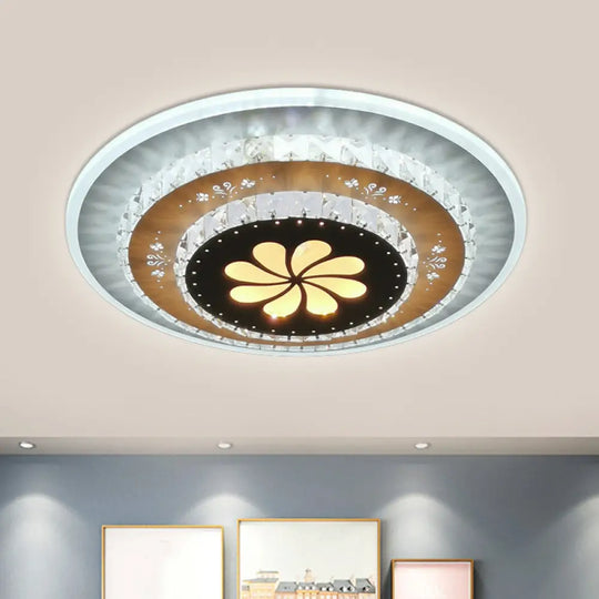 Led Flush Mount Ceiling Light - Crystal White Gardenia/Loving Heart/Windmill Design For Bedroom / A