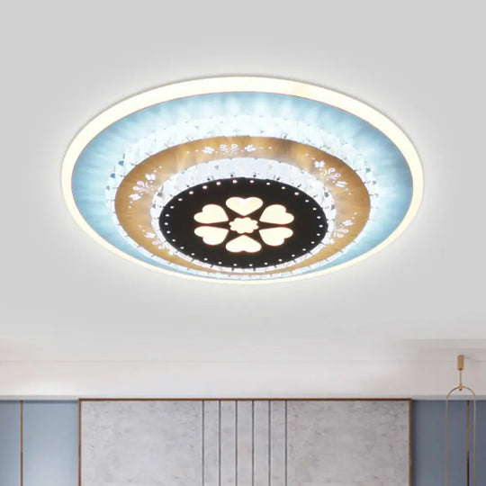 Led Flush Mount Ceiling Light - Crystal White Gardenia/Loving Heart/Windmill Design For Bedroom / B