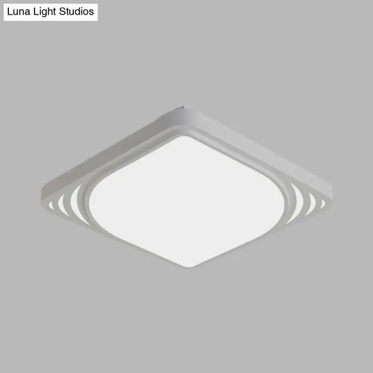 Led Flush Mount Ceiling Light Fixture - Square Design White Shade Warm/White 16.5/20.5 Wide