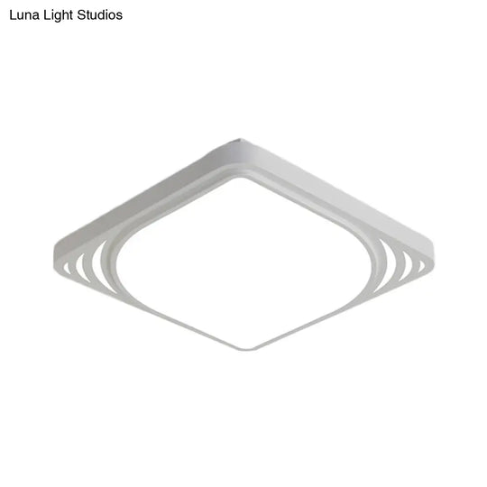 Led Flush Mount Ceiling Light Fixture - Square Design White Shade Warm/White 16.5/20.5 Wide