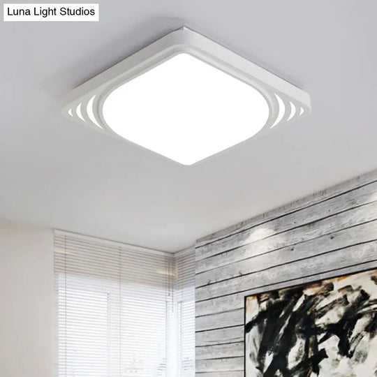 Led Flush Mount Ceiling Light Fixture - Square Design White Shade Warm/White 16.5/20.5 Wide / 16.5