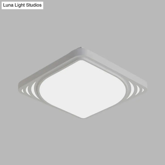 Led Flush Mount Ceiling Light Fixture - Square Design White Shade Warm/White 16.5’/20.5’ Wide