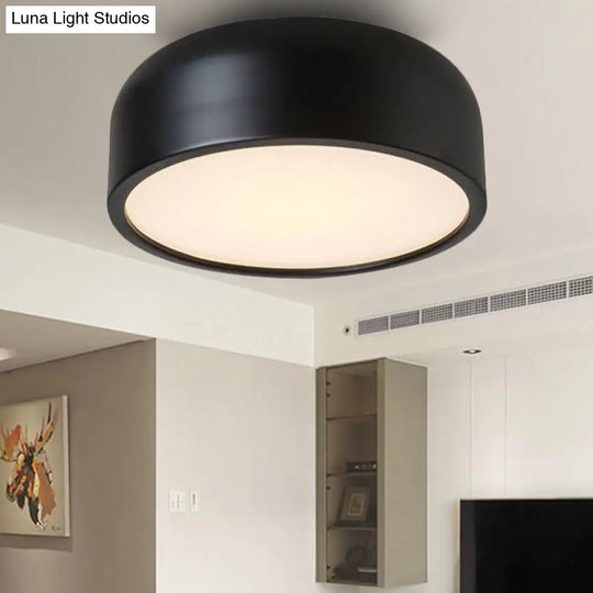Led Flush Mount Ceiling Light For Modern Bedroom With Acrylic Dome Shade Black / 14