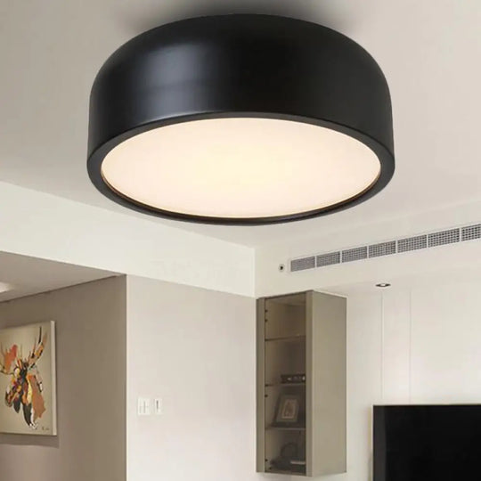 Led Flush Mount Ceiling Light For Modern Bedroom With Acrylic Dome Shade Black / 14’