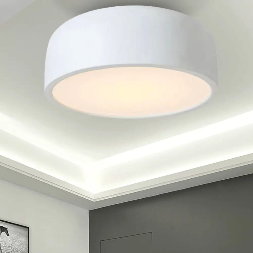 Led Flush Mount Ceiling Light For Modern Bedroom With Acrylic Dome Shade White / 14’