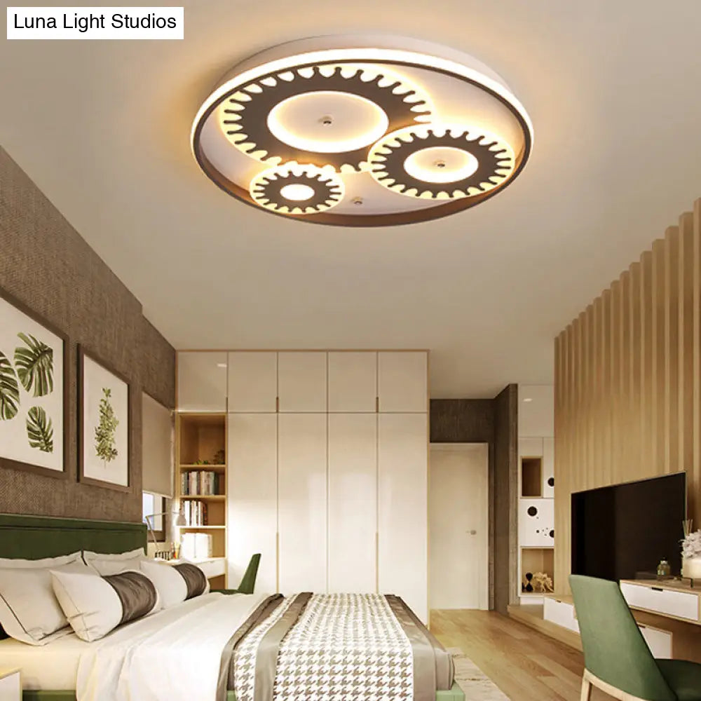 Led Flush Mount Ceiling Light In Contemporary White Acrylic Design For Kids Room Or Balcony 3 /