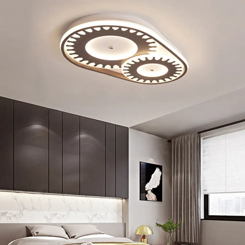 Led Flush Mount Ceiling Light In Contemporary White Acrylic Design For Kid’s Room Or Balcony 2 /