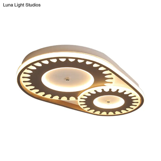 Led Flush Mount Ceiling Light In Contemporary White Acrylic Design For Kids Room Or Balcony