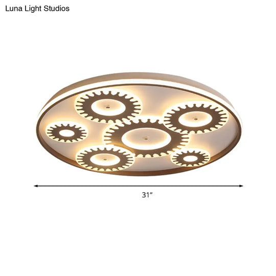 Led Flush Mount Ceiling Light In Contemporary White Acrylic Design For Kids Room Or Balcony