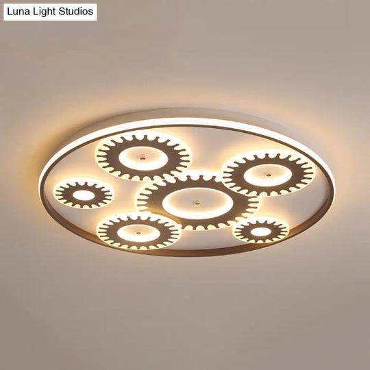 Led Flush Mount Ceiling Light In Contemporary White Acrylic Design For Kids Room Or Balcony