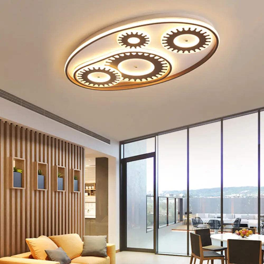 Led Flush Mount Ceiling Light In Contemporary White Acrylic Design For Kid’s Room Or Balcony 4 /