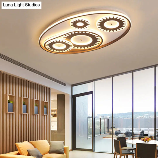 Led Flush Mount Ceiling Light In Contemporary White Acrylic Design For Kids Room Or Balcony 4 /