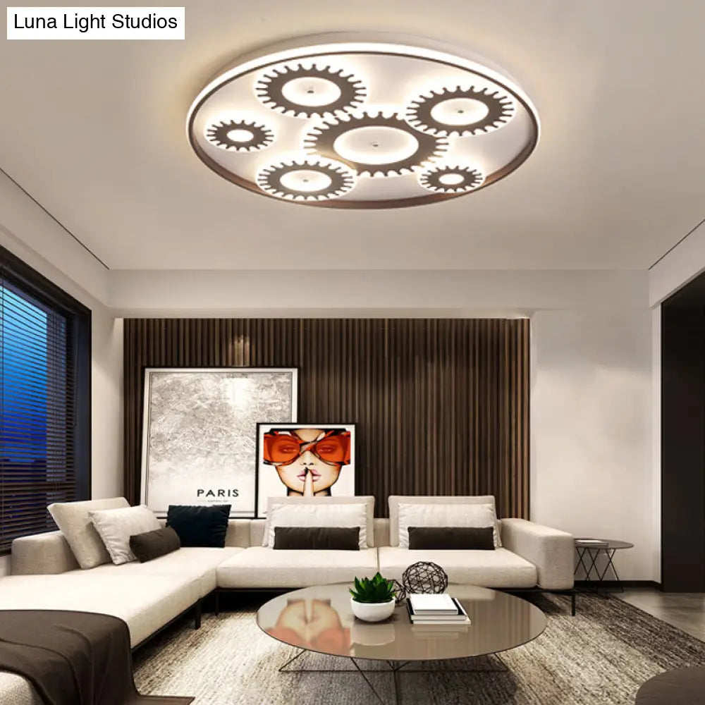 Led Flush Mount Ceiling Light In Contemporary White Acrylic Design For Kids Room Or Balcony 6 /