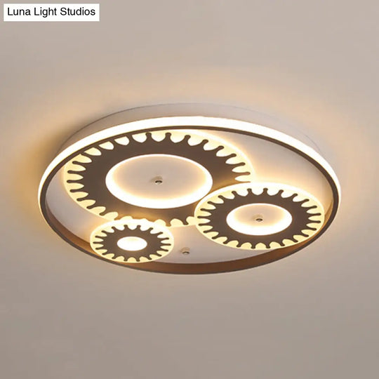 Led Flush Mount Ceiling Light In Contemporary White Acrylic Design For Kids Room Or Balcony