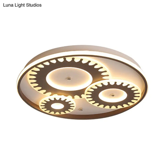 Led Flush Mount Ceiling Light In Contemporary White Acrylic Design For Kids Room Or Balcony