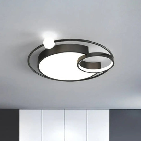 Led Flush Mount Ceiling Light - Modern Aluminum Bedroom Lighting Black / 16.5 Warm