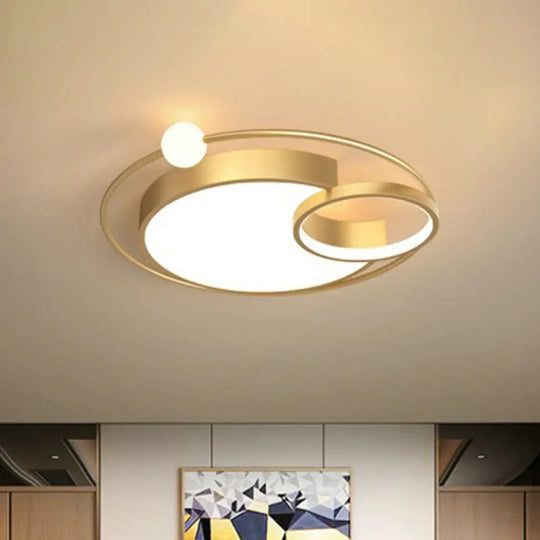 Led Flush Mount Ceiling Light - Modern Aluminum Bedroom Lighting Gold / 16.5 White