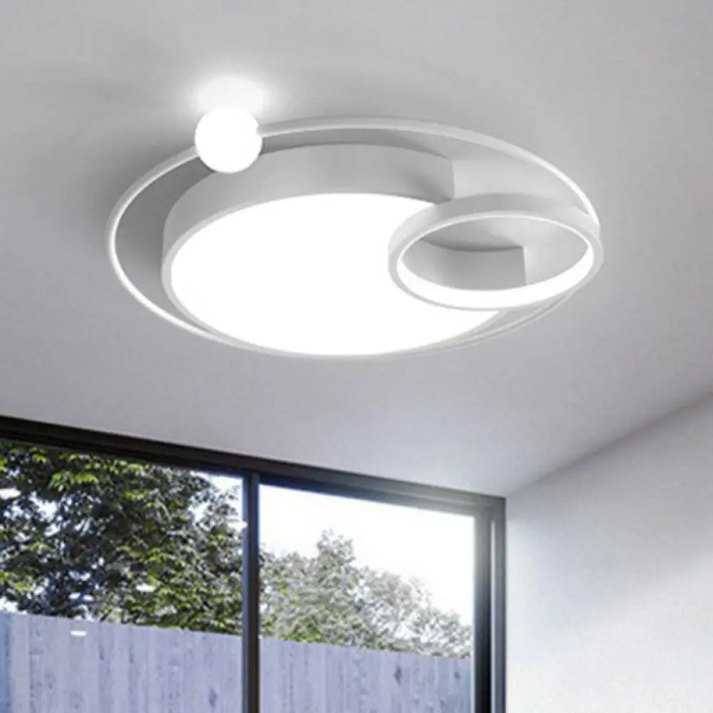 Led Flush Mount Ceiling Light - Modern Aluminum Bedroom Lighting White / 16.5