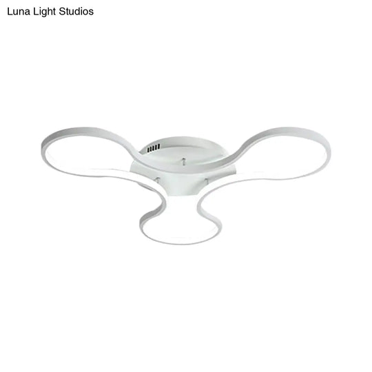 Led Flush Mount Light In Cool Fidget Spinner Shape For Boys Room - 23’/29’ Width Metal White